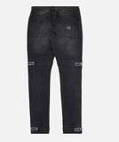 Strapped Up Black Jeans Grey Straps (PSTRPBLKGRY)