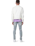 P001 Light Indigo Embroidery Punch P Plaid