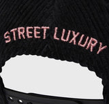 Homme Hotel Corduroy Hat Black and Pink (HFSS2022129-2)