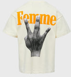 Twisted Fingers Tee Off-White with Blue and Orange (FALL202235-2)