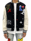 "State" Chenille Patch Varsity Jacket (LAHL21-2)