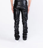 "NEVER LOOK BACK" CARGO FLARE STACK LEATHER (PH-SS22-68)