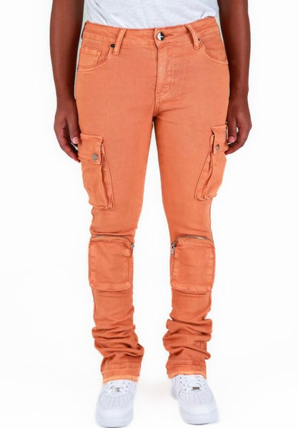 "NEVER LOOK BACK" CARGO FLARE STACK DENIM (PH-FA22-13)