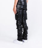 "NEVER LOOK BACK" CARGO FLARE STACK LEATHER (PH-SS22-68)