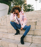 PINK ALL OVER PRINT PUFFER (MPJ5005)