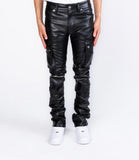 "NEVER LOOK BACK" CARGO FLARE STACK LEATHER (PH-SS22-68)