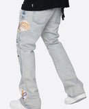 PUNK PAISLEY PATCHWORK FLARE DENIM (EP10724)