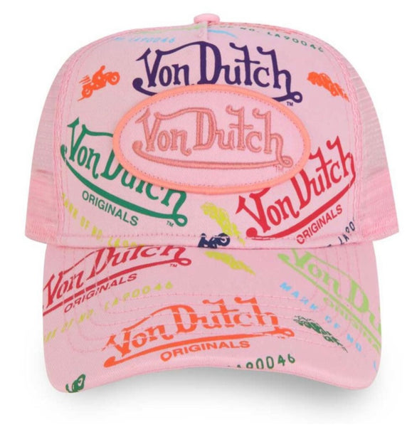 PINK ALL OVER PRINT TRUCKER (VDHT6107)