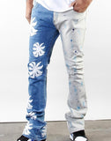 508 "Malibu"Graphic Stack Jeans Half Blue (2150825)