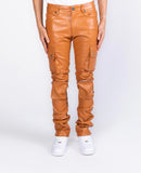 "NEVER LOOK BACK" CARGO FLARE STACK LEATHER (PH-SS22-71)
