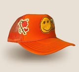 Rose Patchwork Trucker - Orange (Rose-Patchwork-Trucker-Orange)