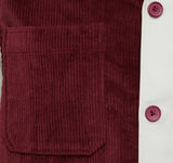 Paneled bowling button up shirt Maroon