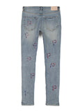 P001 Light Indigo Embroidery Punch P Plaid