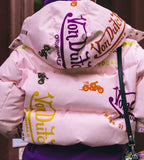 PINK ALL OVER PRINT PUFFER (MPJ5005)