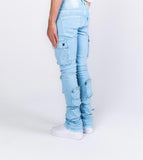 "NEVER LOOK BACK" CARGO FLARE STACK DENIM (PH-SS22-78)