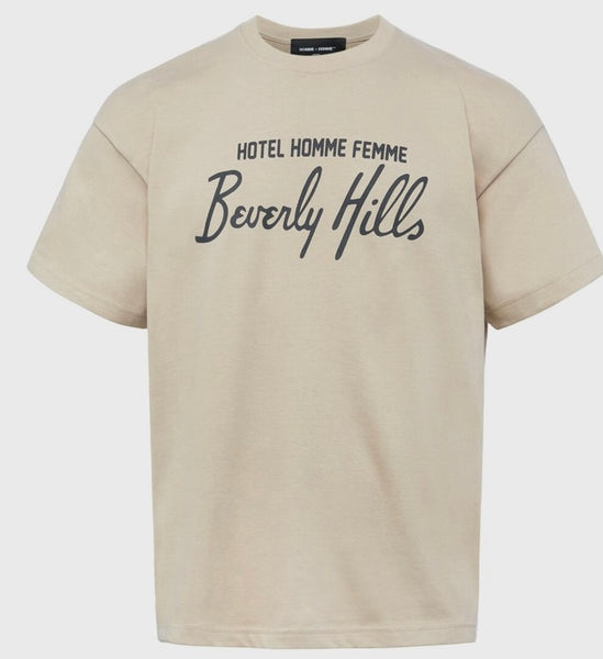 Hotel Homme Femme Tee Taupe and Black (FALL202245-1)