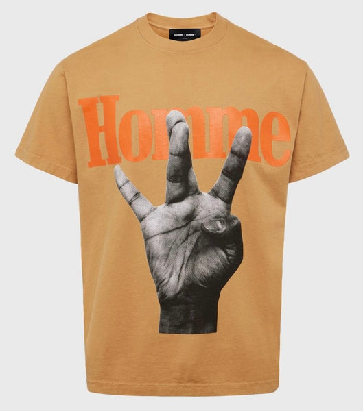 Twisted Fingers Tee Brown with Orange and Cream (ATONCE02-3)