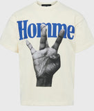 Twisted Fingers Tee Off-White with Blue and Orange (FALL202235-2)
