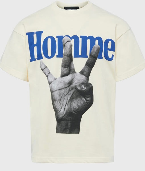 Twisted Fingers Tee Off-White with Blue and Orange (FALL202235-2)