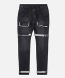 Strapped Up Black Jeans Grey Straps (PSTRPBLKGRY)