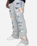 PUNK PAISLEY PATCHWORK FLARE DENIM (EP10724)
